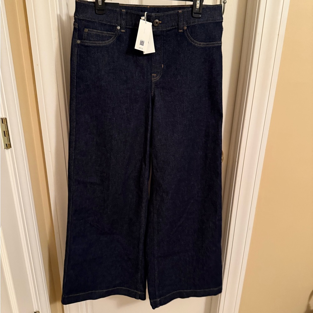 SPANXshape EveryWear Wide Leg Jeans Size XL Raw Indigo NWT 20547R